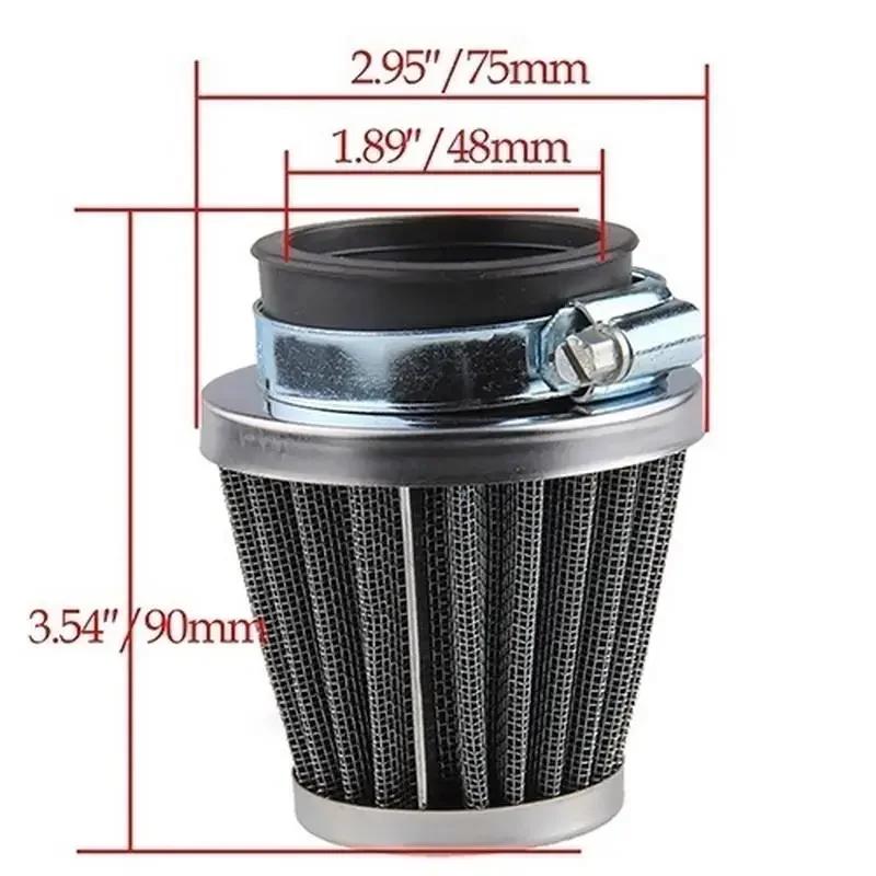 Chic Practical And Safe Motorcycle Accessories Oval Metallic Clamp-on Refit Intake Funnel Air Filter.