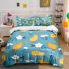 Yellow Chicks And Colorful Flowers Pattern Bedding Set 1 Duvet Cover 2 Pillowcases For Adult And Children Luxury Gift Full Size