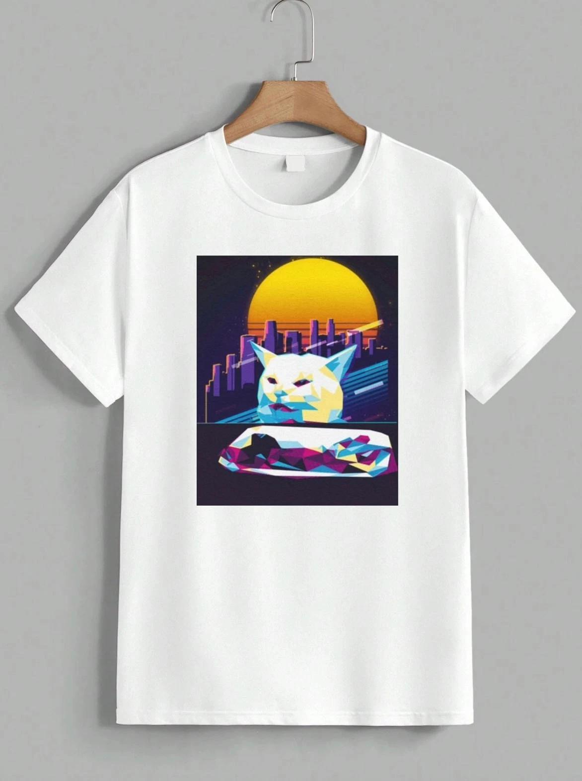 Funny Retro Cute Cat Meme Women Point Cat Lover Kitten T-Shirt Unisex XXXL