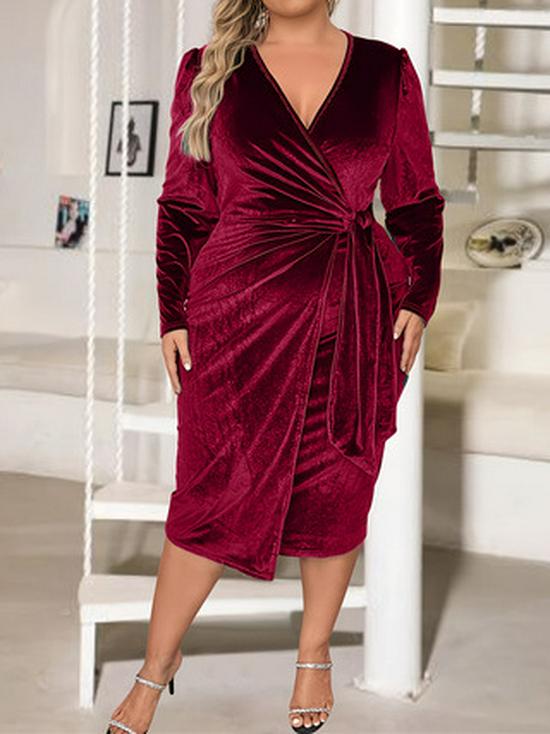 Elegant V-Neck Irregular Cocktail Party Dress - Sexy European & American Style Gown for Women
