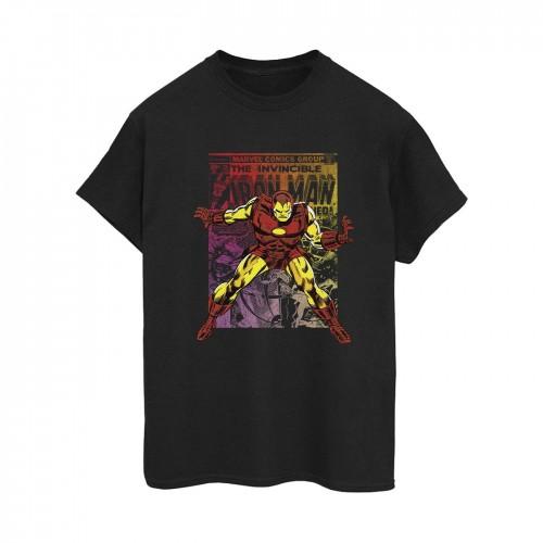 Marvel Womens/Ladies Iron Man Gradient Comic Cotton Boyfriend T-Shirt