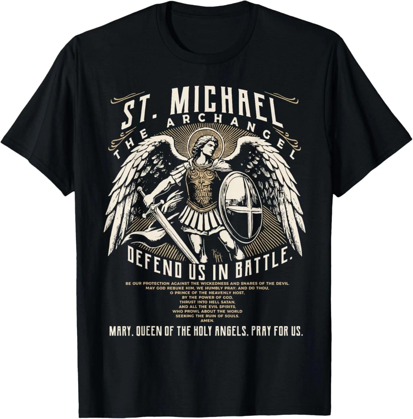 Saint Michael The Archangel Prayer Catholic Christian Pastor T-Shirt 3XL