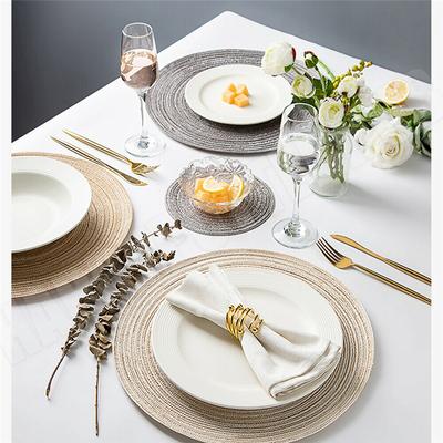 Set da 6 pezzi 38 cm Resistenti al Calore Rotondi Intrecciati Sottobicchieri Sottopiatti Tavola da Cucina Sottopiatti per Decorazione Casa Matrimonio Festa