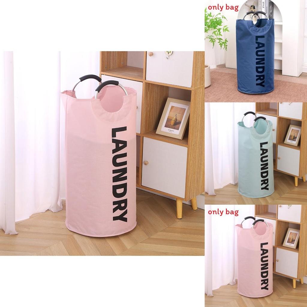 Portable Collapsible Round Laundry Basket Oxford Cloth Waterproof Storage Bag For Home Use
