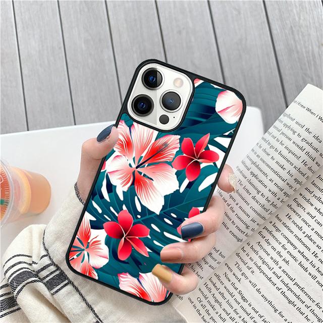 Tropical Paradise Hawaiian Flower Cover For iPhone 17 Air 15 16 14 13 12 Pro Max 11 Pro Max Plus Phone Case Coque