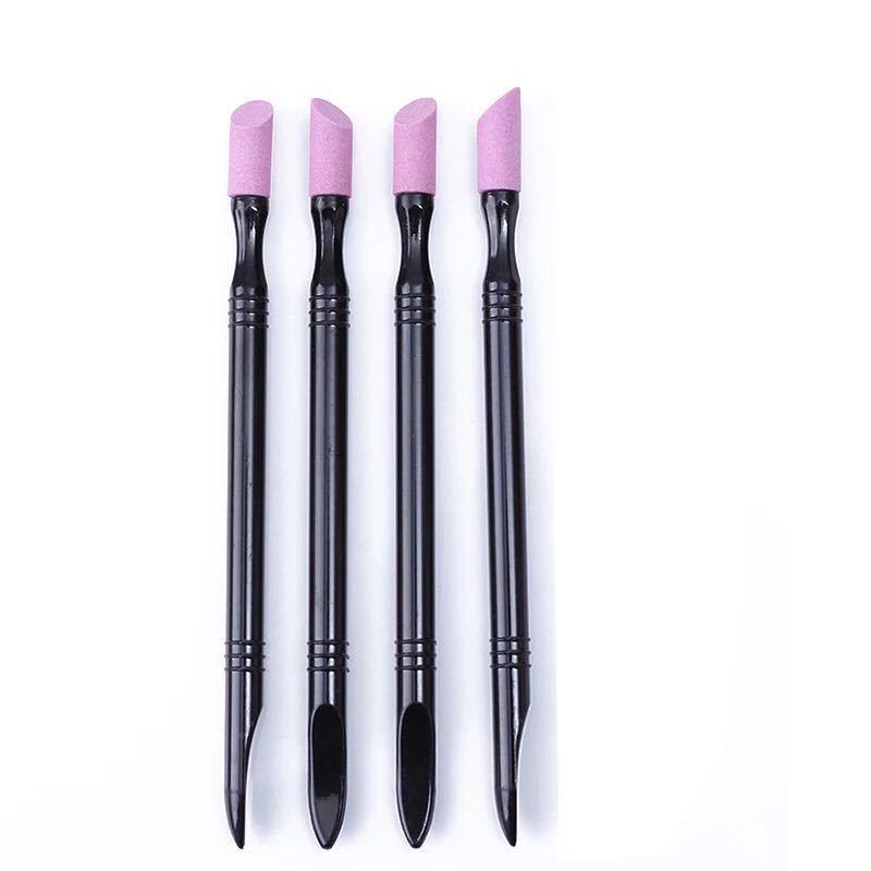 1pcs Manicure Tool Polishing Pen for Exfoliating & Removing Dead Light Beige, 45 Degree Nail Art Pen Nail Cuticle Remover Nail Cuticle Pusher