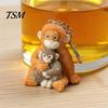 Small Monkey Lover Gift 3D Punch Keychain, Protect The Hanging Ornament, Orangutan Plush Toy Accessory Cute Resin And Keyring for Backpack Purse