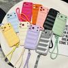 3D die Puffer-Handgelenkband-Aufhängeseil-Hülle für iPhone Air 17 16 15 14 13 12 11 Pro Max Daunenjacken Weiche TPU-Stoßfeste Hülle