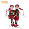 Ensemble de poupées lutins de Noël rétro Rouge-Vert-Or