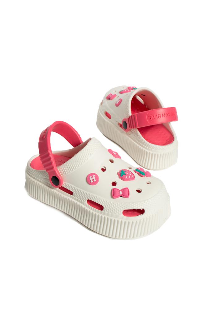 High Sole Jibbitz Eva Comfort Women's Sandals DNZ224-24BeigeFuchsia