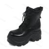 Fashion British Style Thick Sole Lace Up High Top Short Boots for Women 2025 Autumn New Fashion Versatile Comfortable Casual Ankle Boots