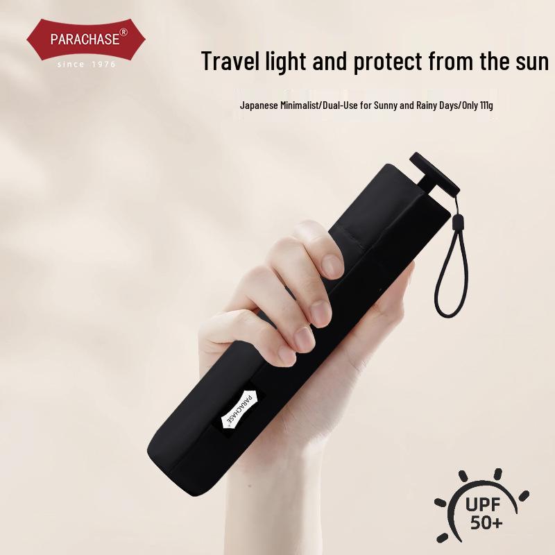 PARACHAS Compact Dual-Use Pencil Umbrella: 111g Portable Sunshade, Sunscreen, Anti-UV Protection