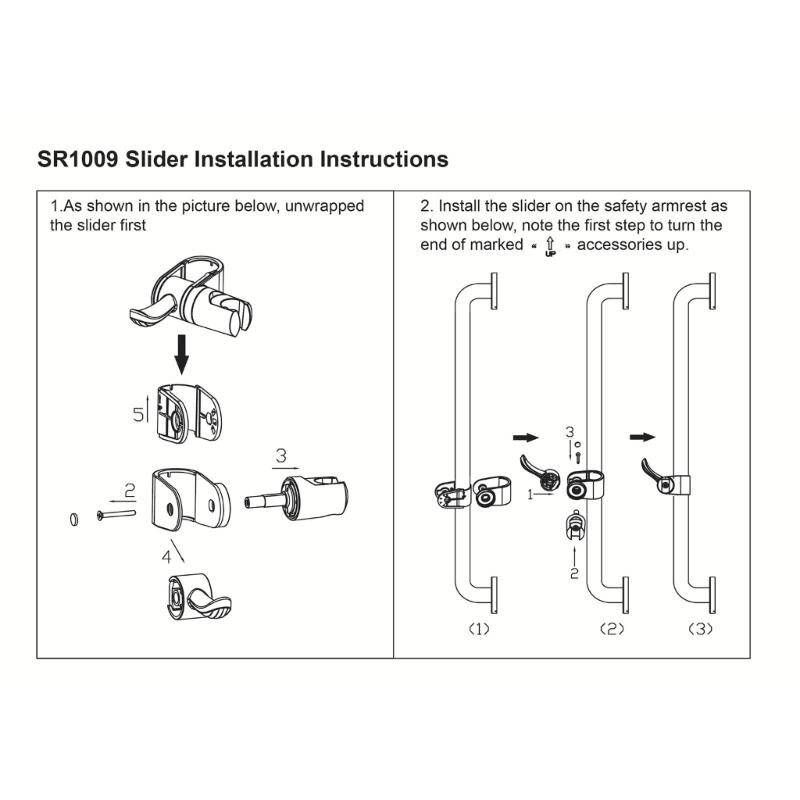 Adjustable Shower Head Holder With 360 Degree Rotating Universal Shower Grab Bar Head Holder Easy Installation