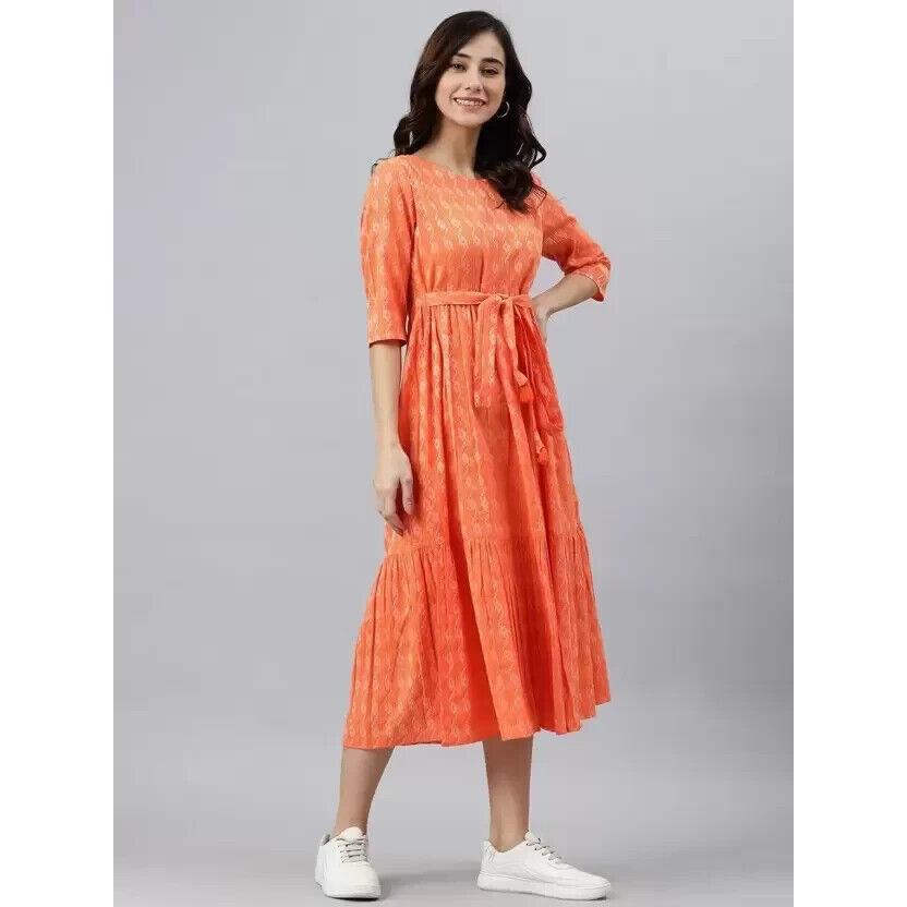 Kobiety Ubrania Imprezowe Dopasowana i Rozkloszowana Sukienka Kurta Top Tunika Mieszanka Bawełny Kurta Kurti VAF-521
