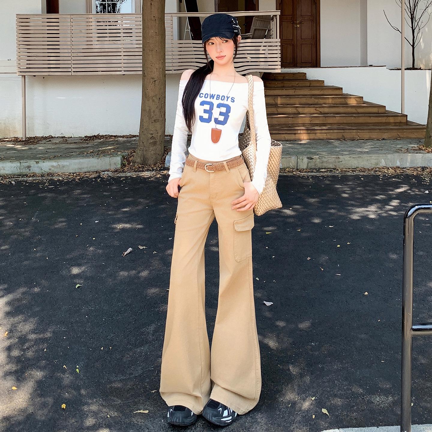 

Женские джинсы микро-клеш слим-фит - Новая осенняя уличная мода Medium