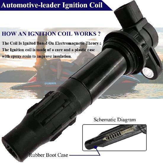 4Pcs 6D3-82310-01-00 Ignition Coils for Yamah-a Waverunner FX 1000 05-08, FX 1100 04-15, AR/SX 210 1100 10-15, 212 SS,X 2010 6B6‑82310‑00‑00,