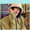 Lambswool Bucket Fluffy Hat For Women Beige Warm And Cozy Winter Hat Fashionable And Stylish