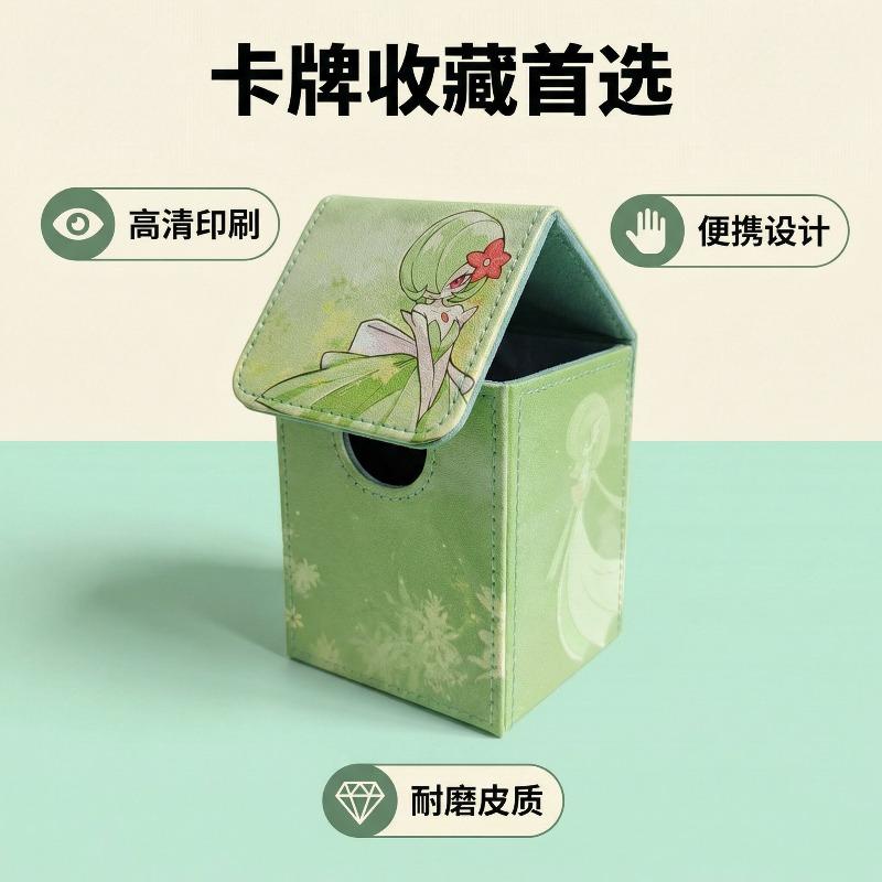 PTCG Super Power Attribute Gardevoir Diy Magnetic Leather Board Game Card Box OPCG DTCG TCG Game Collection Card Storage Box Toy