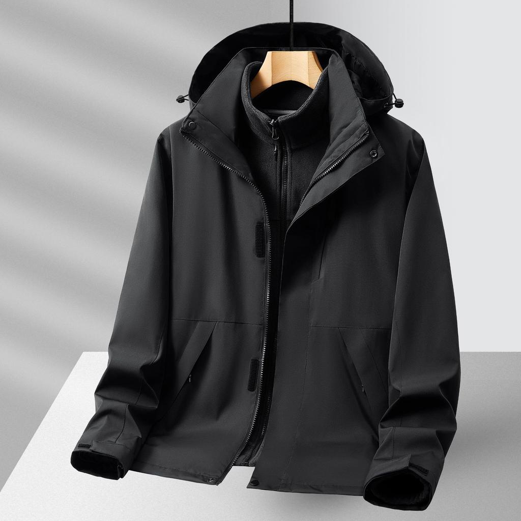 Velvet and Thickened Three-in-one Two-piece Jacket Autumn and Winter Jacket Mountaineering Jacket Outdoor Detachable Large Size