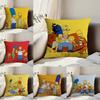 Cartoon The S-Simpsons Pillow Case Anti-dustmite Pillowcase Invisible Zipper Silky Short Plush Sofa Cushion Cover