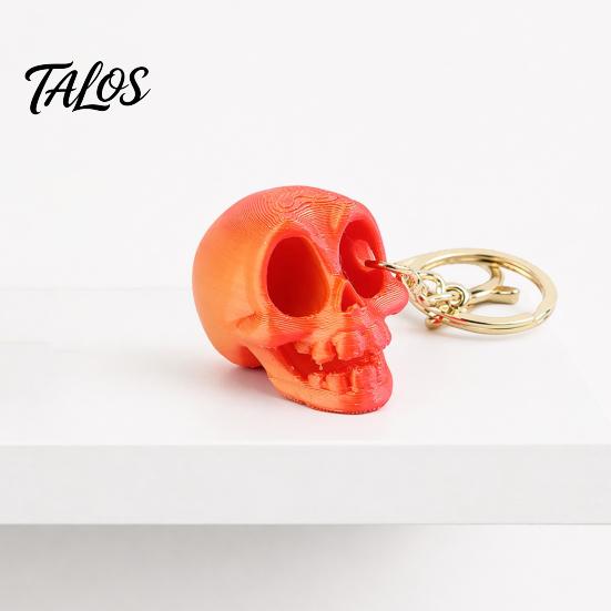 Matte Skull Sculpture 3D Printed Cute Keychain, Artistic Tabletop Ornament with Finish, Creative Bag Charm Light Luxury Home Decor Key Ring