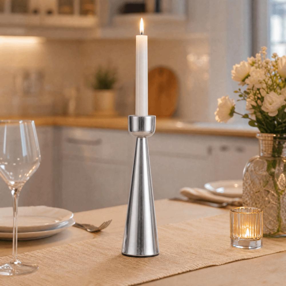 Gold Sliver Non Slip Base Candlestick Tabletop Wax Catching Candle Stand Restaurant Table Layout