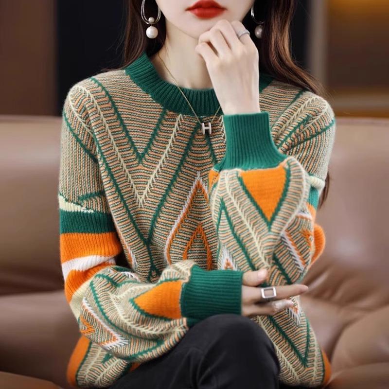Women's High-End Slim Knit Sweater: Stylish Long-Sleeve Half Turtleneck Top for Autumn & Winter 2023