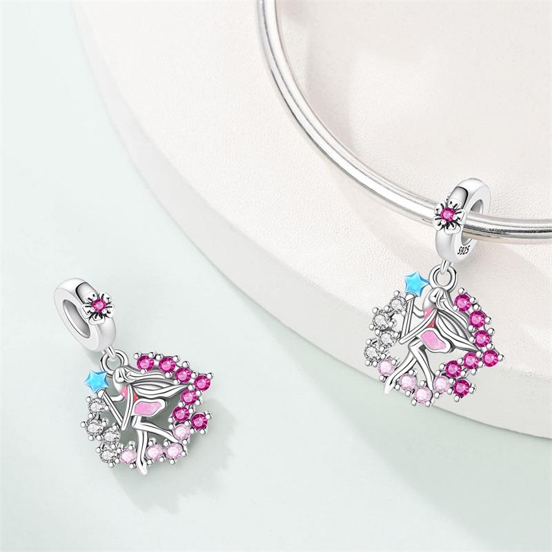Original Charms Fixed Clamp Beads Copper Flower Fairy Beads Elf Pendant Fit Necklace Bracelet Women Jewelry Gifts