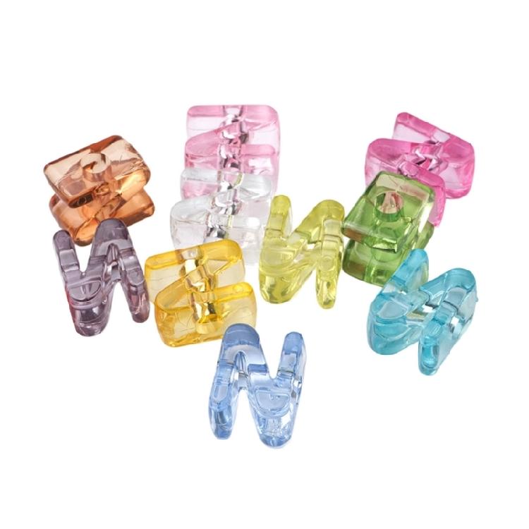 Name Jewelry Beads Clear Acrylic Letter Beads Large Hole 10 Piece Set for DIY Bracelets, Phone Straps and Jewelry