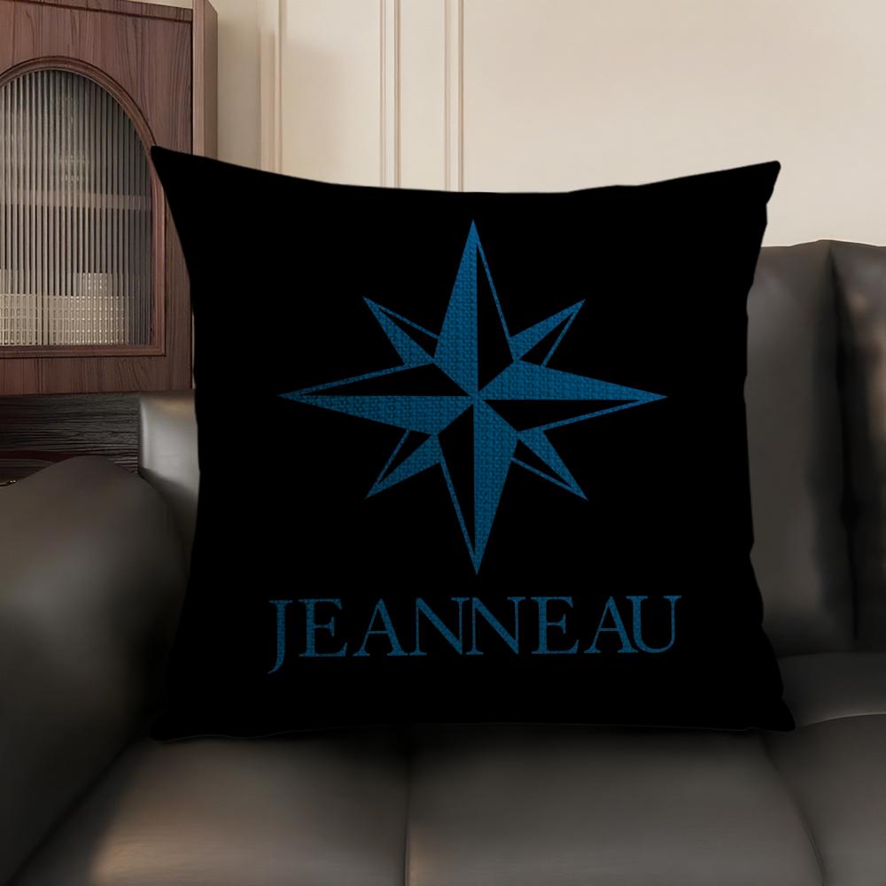 JJeanneau YYachtss Cushion Cover Natural Linen Organic Fabric DoubleSided Printing Sofa Home Decor Breathable Environmentally