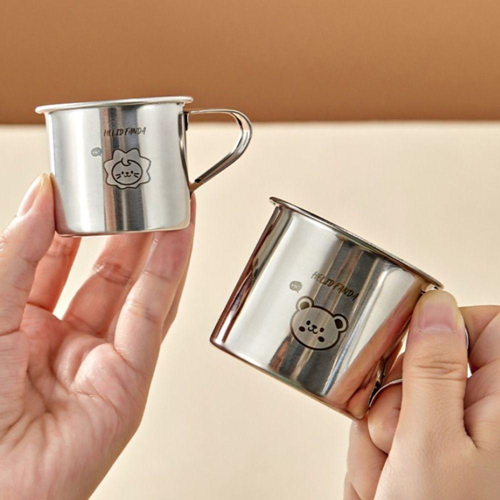 304 Stainless Steel Tea Milk Cup with Handle Children's Cup New Baby Milk Cup