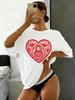 Matryoshka Folk Art Heart Print OversizedtShirt Russian Nesting Doll Tee Russian Fashion Sweet Unisex Streetwear New