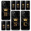 Crown Letter A To Z Phone Case For Xiaomi Redmi Note 13 12 5G 9S 9 8 10 11 Pro Plus 4G 9T 13C 12C10C 9C 9A 7 Pro Clear Cover