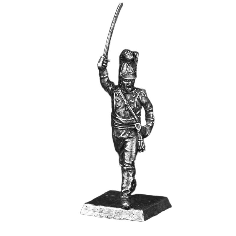 Miniature Napoleonic Wars Soldiers Figures Set Metal Flat Army Men Collection for Home Office Desk Decoration Game Chess Pieces