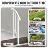 VEVOR Handrails for Outdoor Steps, 1-2 Step Stair Hand Rail Kit, Transitional Carbon Steel Railings with Installation Kit, Stair Rails for Seniors
