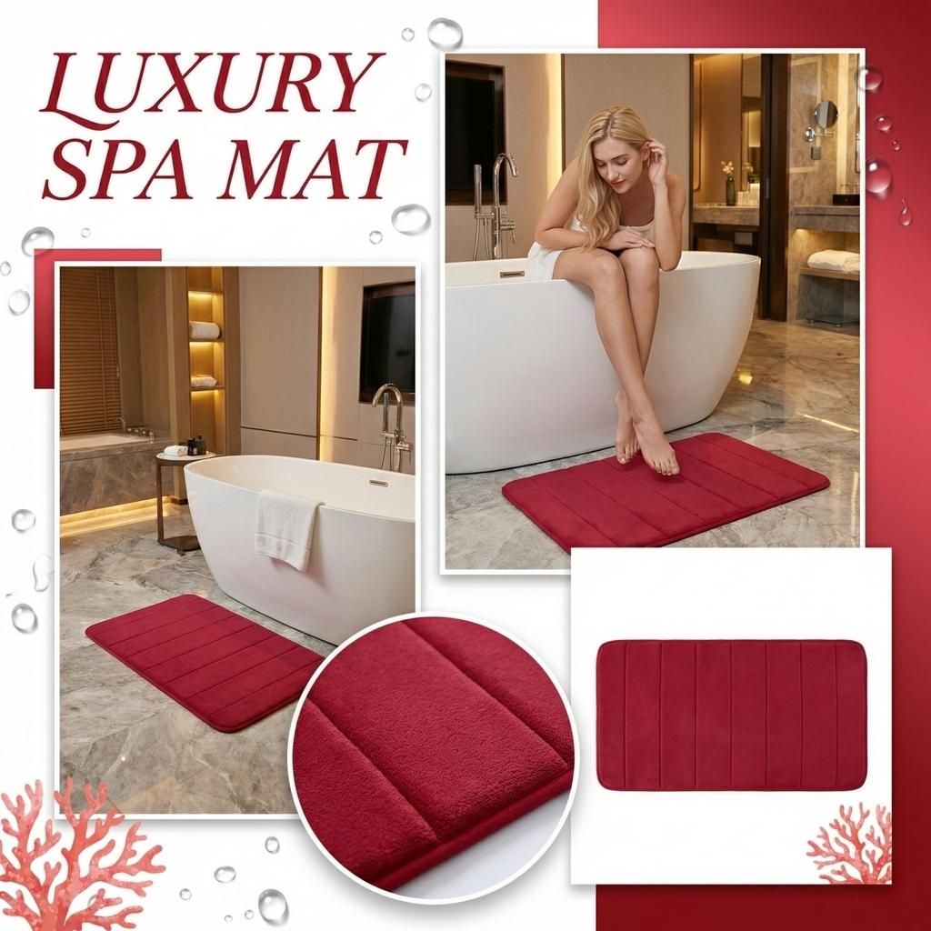 Absorbent Non Slip Bathroom Rug Coral Fleece Bath Mat Soft Comfortable Water Resistant Floor Mat for Shower Tub 40x60cm