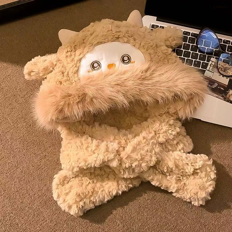 Plush bear hat women's line cartoon cute furry hat winter cold warm outdoor ear protection cold