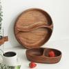 Wooden Fruit Plate Snacks Compartment Tray Home Living Room Fruit Plate Nuts Snacks Platter Kitchen Supplies