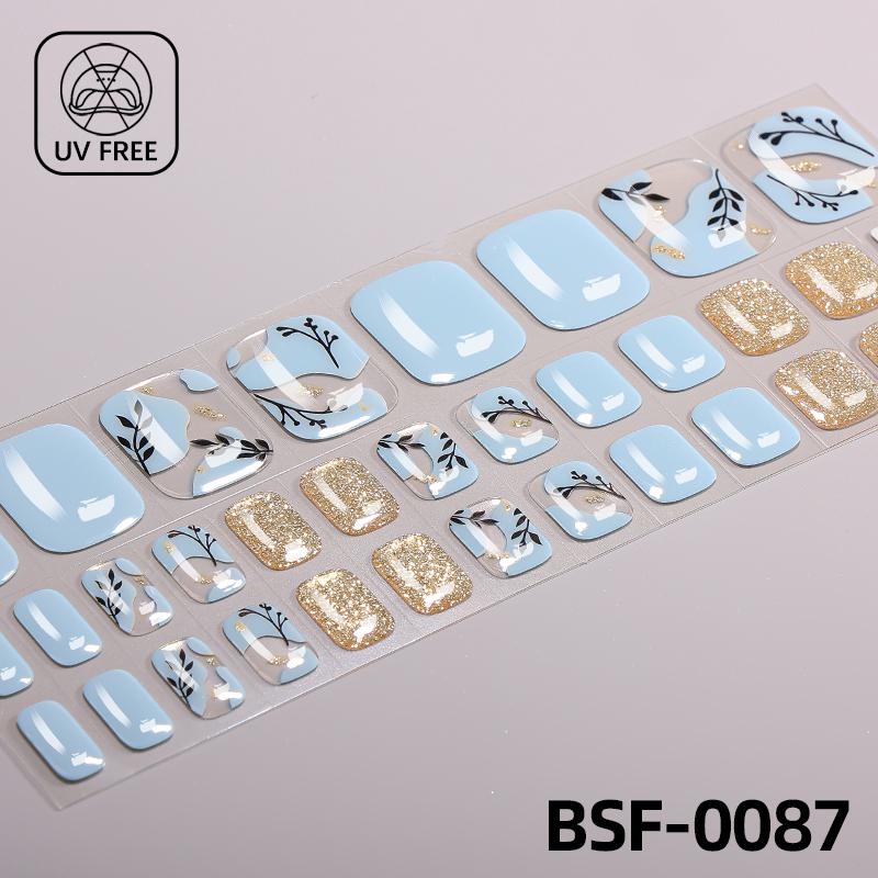Popular Style New 3D Waterproof Nail Sticker Plastic UV Free Nail Wraps Toe Wraps