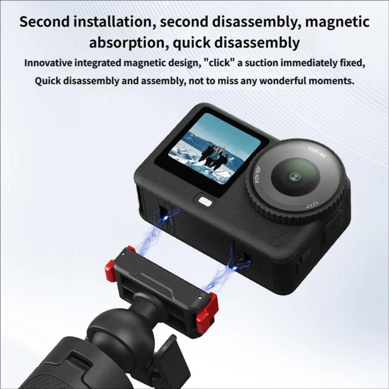 Magnetic Quick Release Tripod Stand With 360 Degree Ball Head For Action Cameras Compactly And Portable