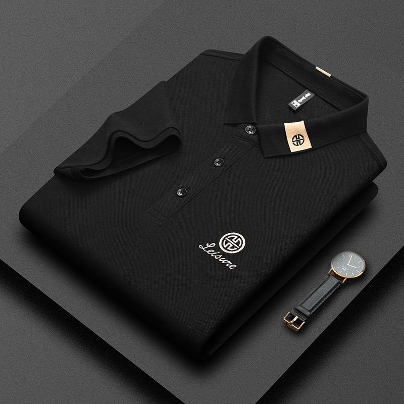 Trend Hub Ny High-end Herre Kortarmet T-skjorte Brodert Krage Poloskjorte Pluss Størrelse Paul Tynn Topp for Menn
