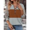 Women's Elegant Printed Zipper Long-sleeved Top, Stylish and Versatile for Autumn and Winter Casual and Office Wear, Machine Washable