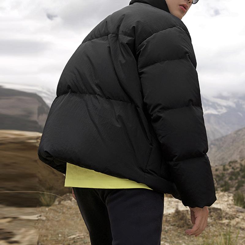 Li Ning CF Suo Stand Collar Short Solid Color Down Jacket Unisex Jacket Black AYMT281-1