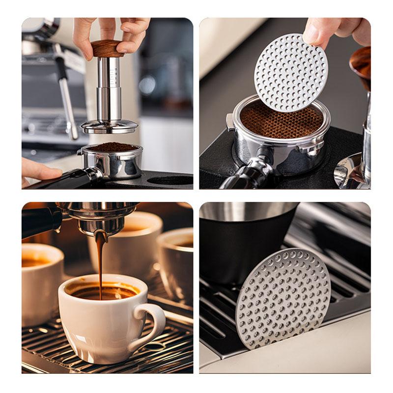 51/53/58mm Reusable Coffee Puck Screen 2pcs Double Layer Coffee Filter Fine Mesh Stainless Steel Coffee Filter Espresso Supplies