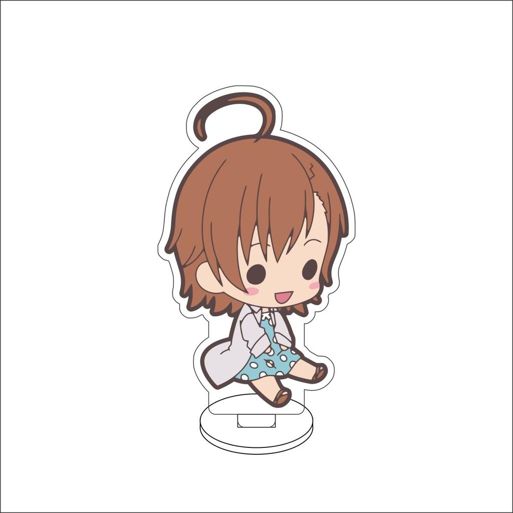 10CM Anime  A Certain Scientific Railgun Figure Stand Model Misaka Mikoto/Shirai Kuroko Cute Desk Decor Standing Sign Gifts