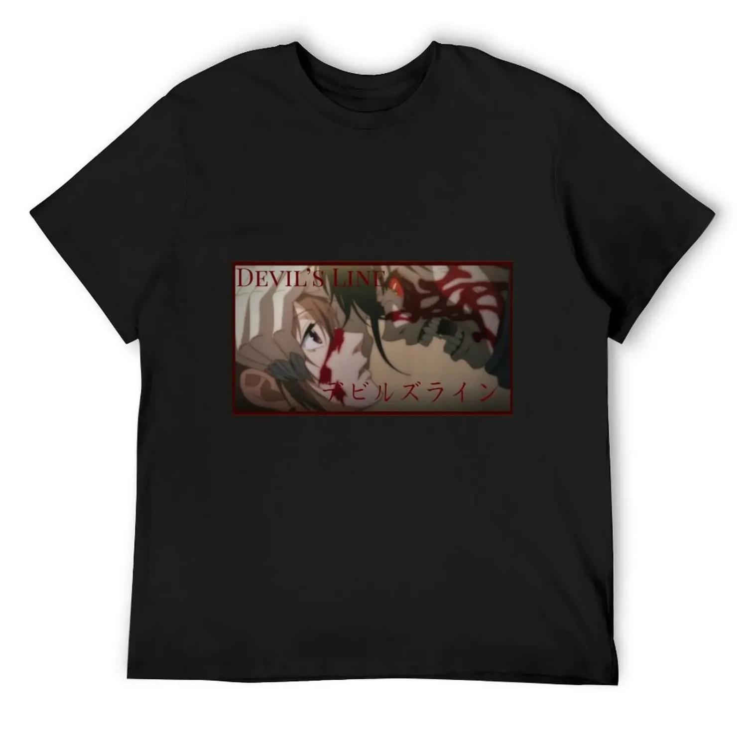 Devils line T-Shirt sports fans plain blanks mens big and tall t shirts S