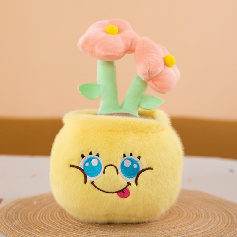 Kuromi Hello Kitty Melody Cinnamoroll Spongebob Squarepants Plush Flower Pot Decor With Cute Cartoon Plush Figurine For Home Desk Decoration