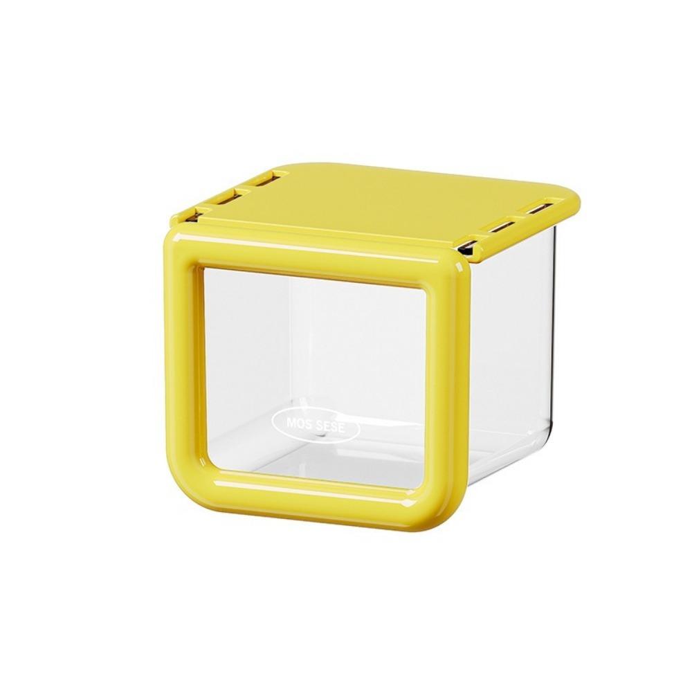 Transparent Mirror Cabinet Storage Box Plastic Under Desk Drawer Organizer  for Swabs Floss Yellow S