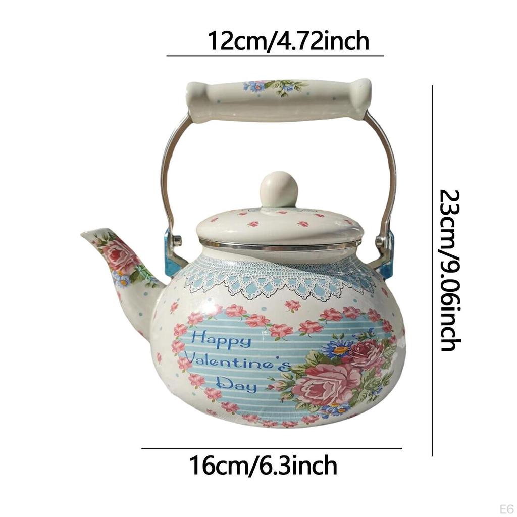 Emaille Teekessel 2,5L Teekanne Blumenkessel Kaffee für Restaurant Heimküche