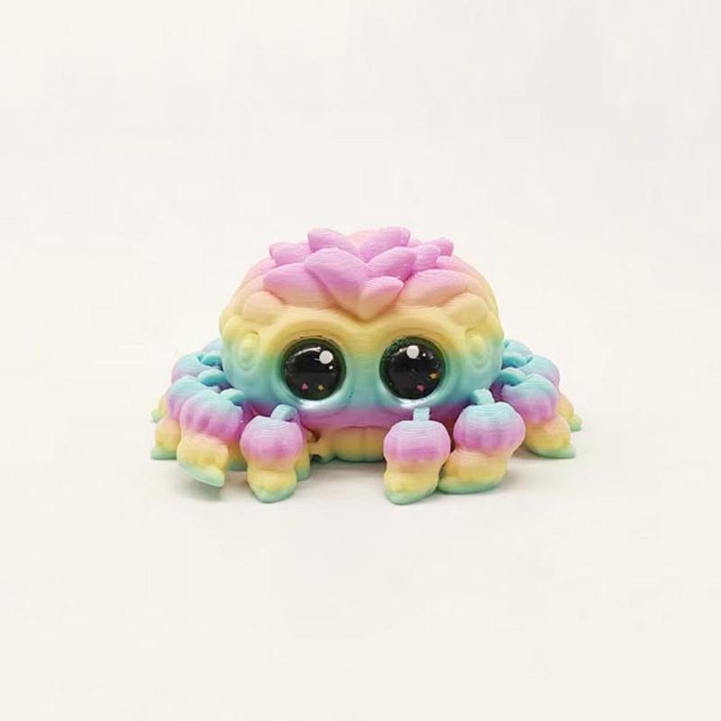 Cute Biomimetic 3D Printed Spider Decoration Movable Joints Animal Figurine for Home Bedroom Shelf Desk Ornament Gift